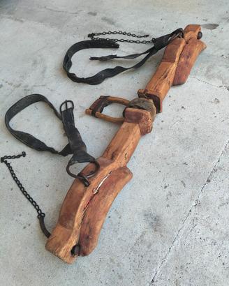 Giogo per buoi in legno massiccio,