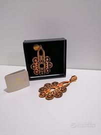 Orecchini fiore in legno 