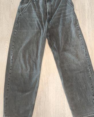 Jeans Bershka baggy grigi da uomo