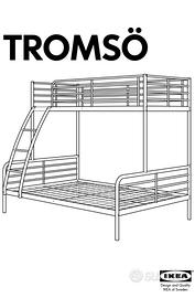 Letto a Castello 3 in 1(Matr. + Sing.) + materasso