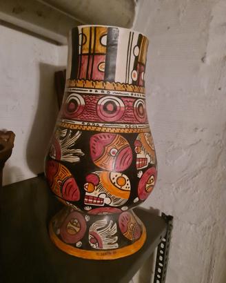vaso in ceramica dipinto a mano 