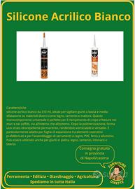 25 cartucce di silicone acrilico bianco