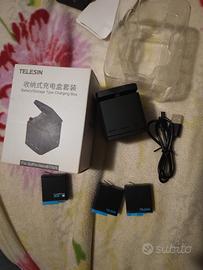 caricatore telesin con batterie go pro Hero 6/7/8