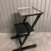 Carrello dentista vintage 2 ripiani con ruote