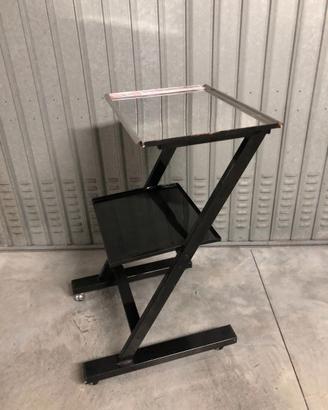 Carrello dentista vintage 2 ripiani con ruote