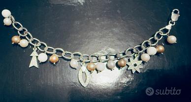 Bracciale argento 925 ciondoli zirconi