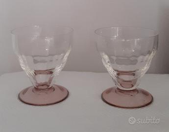 Coppia bicchieri vetro soffiato