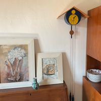 OROLOGIO CUCU’-DESIGN-ANNI 80-LEGNO FAGGIO/ RARO-
