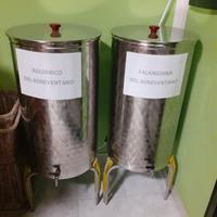 2 fusti in acciaio 100 litri l'uno