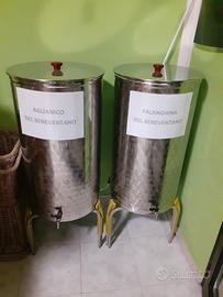 2 fusti in acciaio 100 litri l'uno
