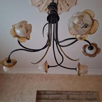 completo lampadario,  lumetti e piantana 