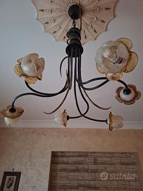 completo lampadario,  lumetti e piantana 