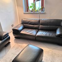 Divano in pelle nera Chateau D'Ax 200x85x75