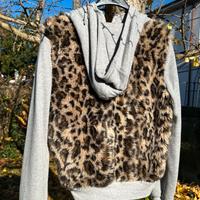 Felpa in pelliccia sintetica leopardata tg. S