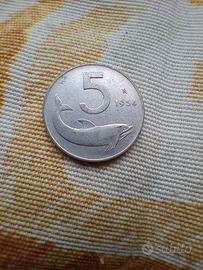 Moneta da 5 lire del 1954 Romagnoli
