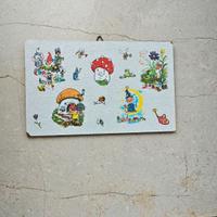 Quadretto vintage per un tocco retró funghi bianco