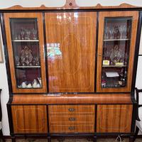 Vetrina tavolo sedie salotto completo antico