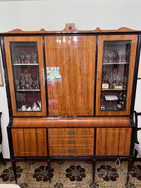 Vetrina tavolo sedie salotto completo antico