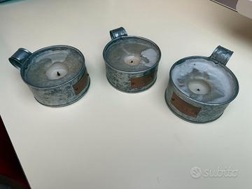 Set 3 Porta Candele Galvanizzati TAD Made in India