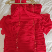 Vestito da cerimonia rosso con stola