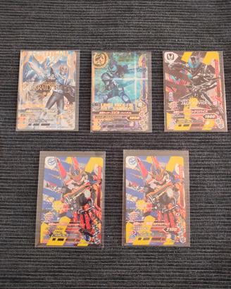 lotto carte da collezione Kamen rider ganbarizing 