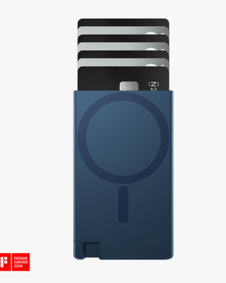 Portacarte Ekster Cardholder Pro MagSafe Blu RFID