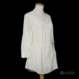 Caftano copricostume bianco in cotone - tg. S