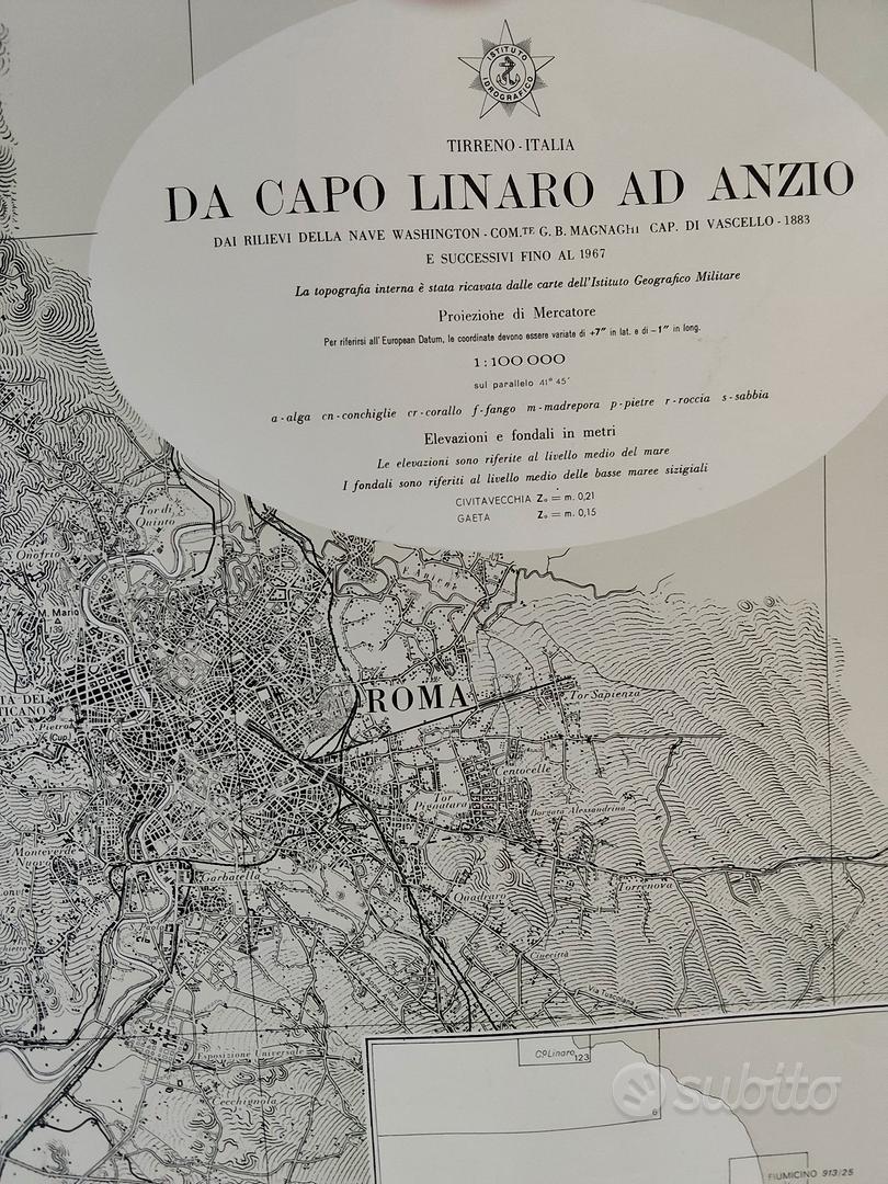 carta nautica DA CAPO LINARO AD ANZIO - Collezionismo In vendita a Livorno