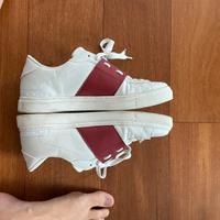 Sneaker bianche banda rossa 43