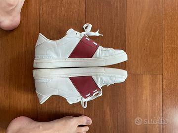 Sneaker bianche banda rossa 43