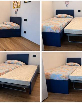 Letto Nuk con rete e materasso 90x200 180x200