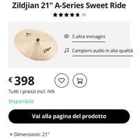 ZILDIAN PIATTO RIDE DA 21 serie brillant