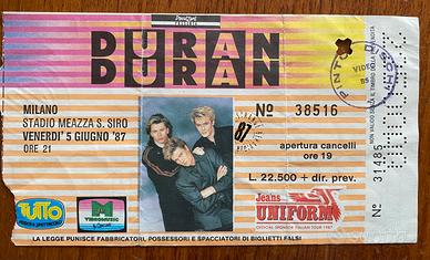 Duran Duran Ticket Stub 1987