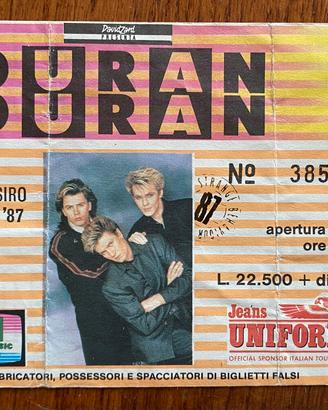 Duran Duran Ticket Stub 1987