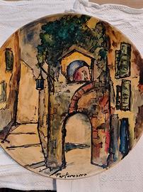 Piatto tondo paesaggio Portovenere