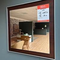 specchio in alluminio e wengè