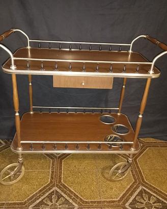 Carrello portavivande vintage struttura in ottone