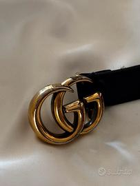 Cintura Gucci GG Marmont Pelle Nera Taglia 70