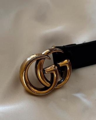 Cintura Gucci GG Marmont Pelle Nera Taglia 70