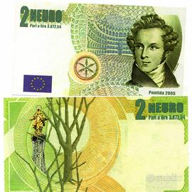 LEGA NORD BANCONOTA 2 NEURO LIRA-BOSSI-SALVINI