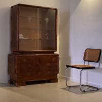 Mobile vetrina Art Déco anni ’30 in radica / noce