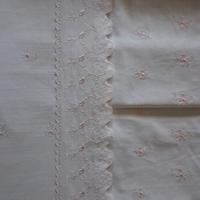 completo lenzuola matrimoniale bianco e rosa ricam