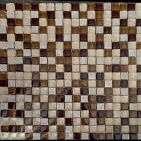 mosaico mix vetro e marmo marrone