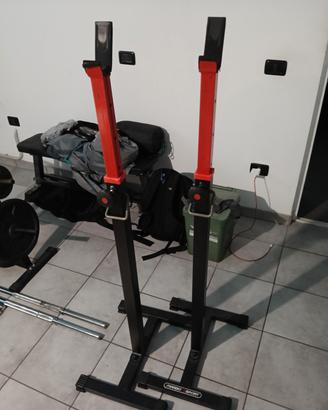 home gym-  bilanciere e manubri + pesi + rack 