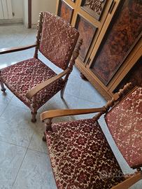 set due poltrone in legno massello