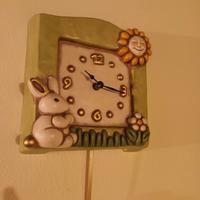 Orologio a pendolo thun coniglietto e formella 