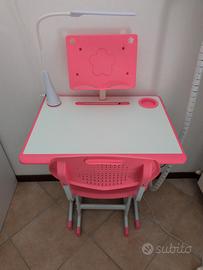 Scrivania tavolo per bambini regolabile con luce 