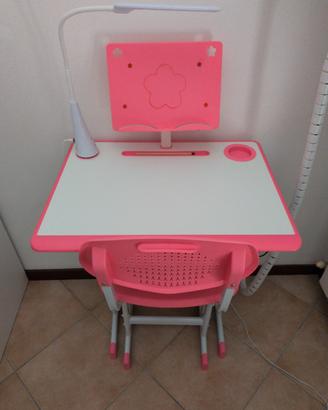 Scrivania tavolo per bambini regolabile con luce 