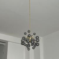 Lampadario design moderno a sfere in vetro fumé