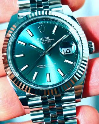 Rolex DJ 41mm verde menta 126334 oro bianco 2025